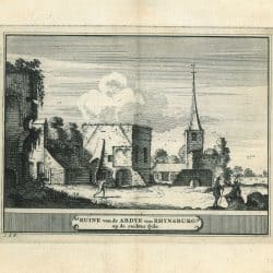 L. Smids, Jacobus Schijnvoet, Ruine van de Abdye van Rhynsburg op de rechter fyde